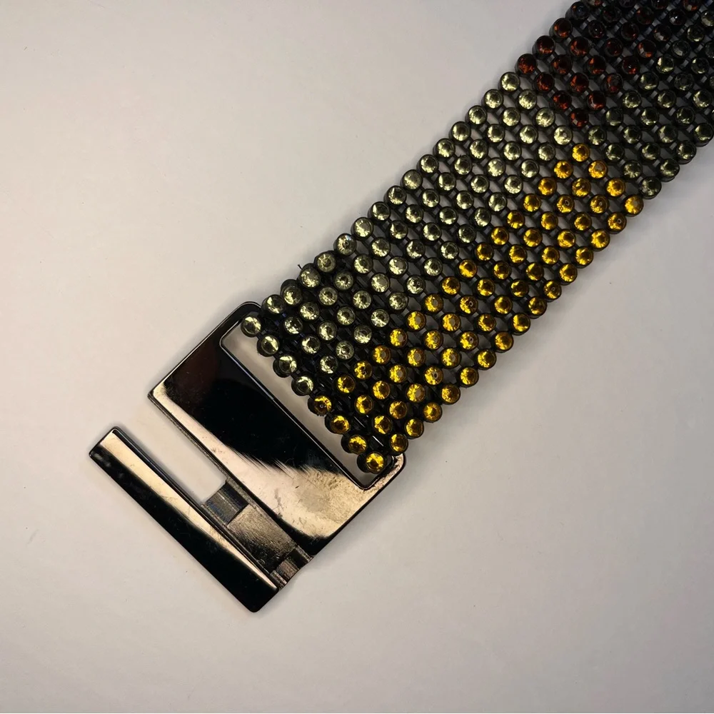 Beaded Stretch‎ Disco Belt Clasp Closure Multi-Colored Stretchy Color Block
